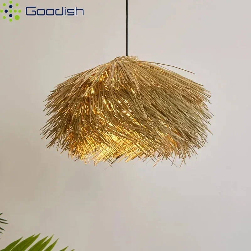Suspension en osier tressé style vintage pour salon – Image 2