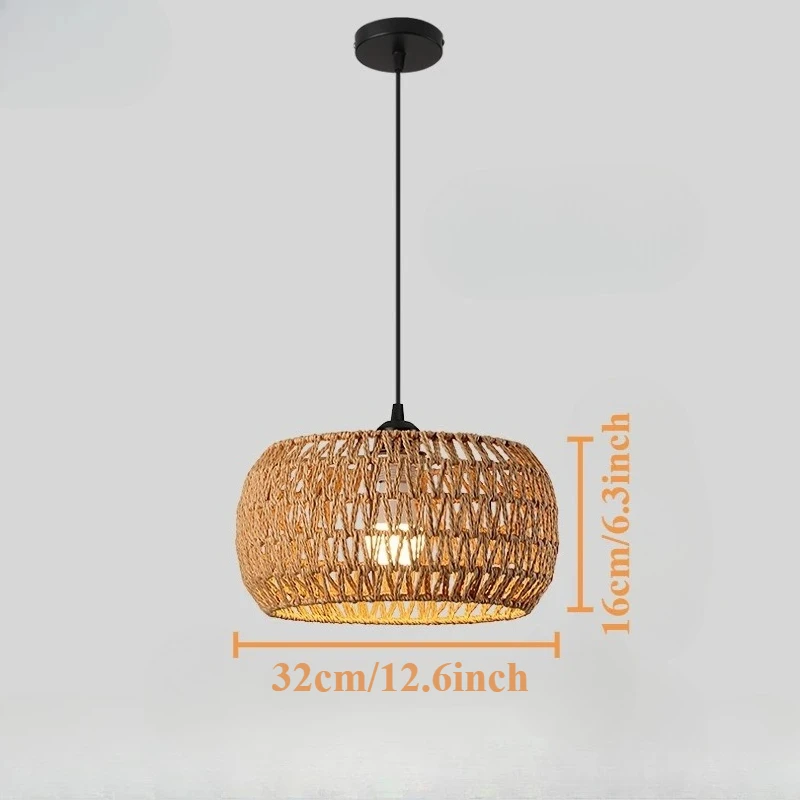 Suspension boho lanterne ronde en rotin tressé, 30 cm – Image 19