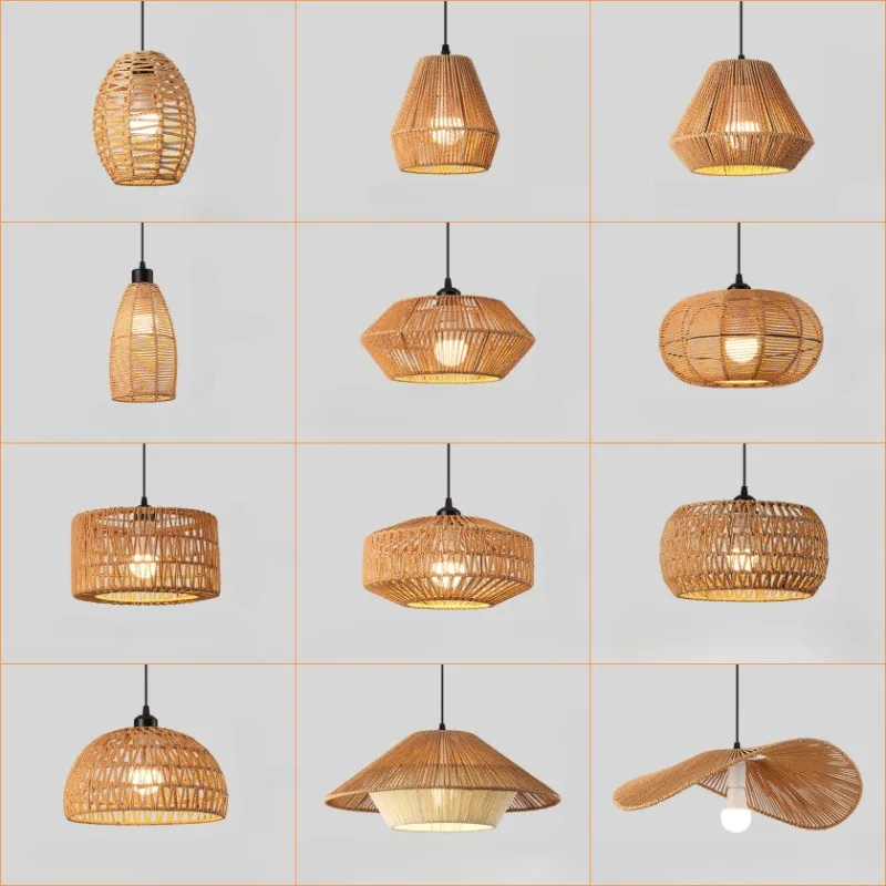 Suspension boho tambour en rotin tressé, 31 cm – Image 3