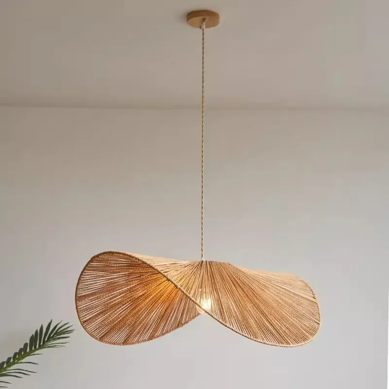 Suspension LED en rotin style nordique minimaliste – Image 5