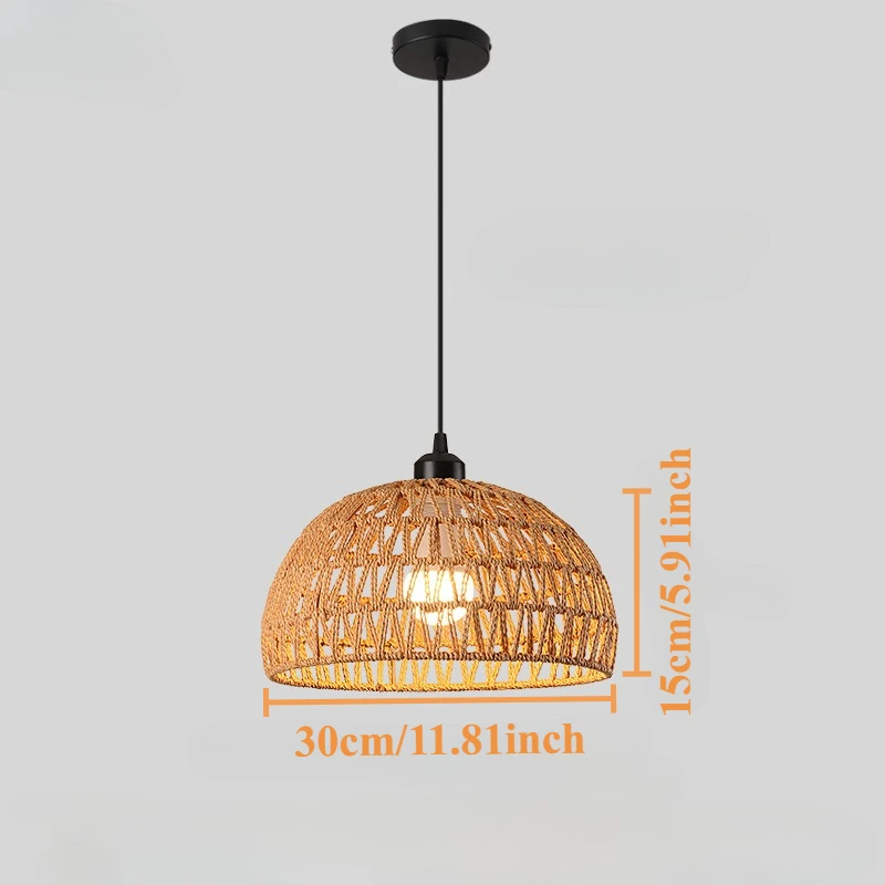Suspension boho diamant plat en rotin tressé, 32 cm – Image 22