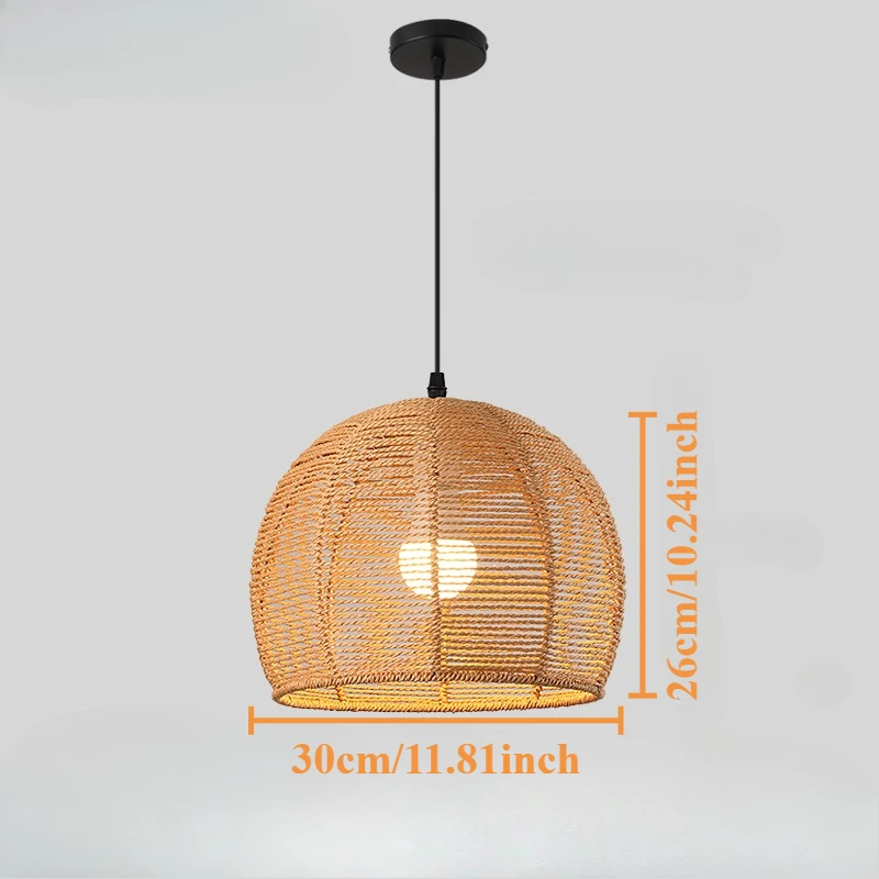 Suspension boho tambour en rotin tressé, 31 cm – Image 21
