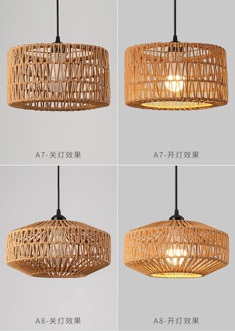 Suspension boho tambour en rotin tressé, 31 cm – Image 34