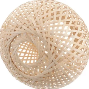 Abat-jour suspendu en bambou tissé style cottage