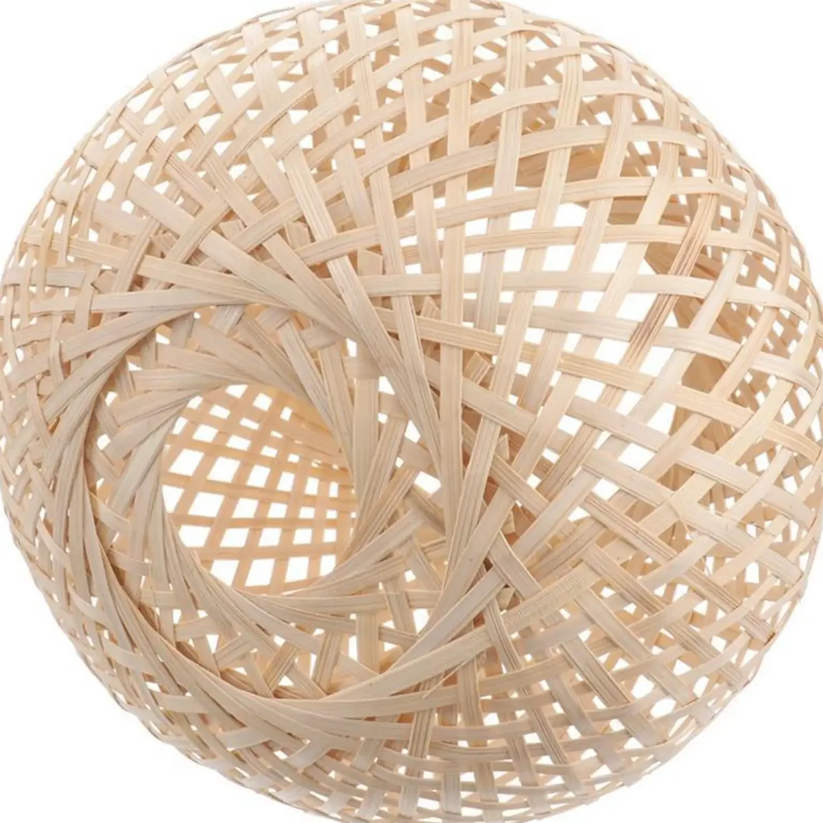 Abat-jour suspendu en bambou tissé style cottage