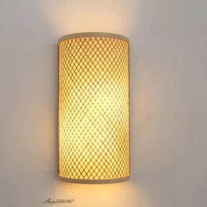 Applique murale bambou demi-cercle LED rétro