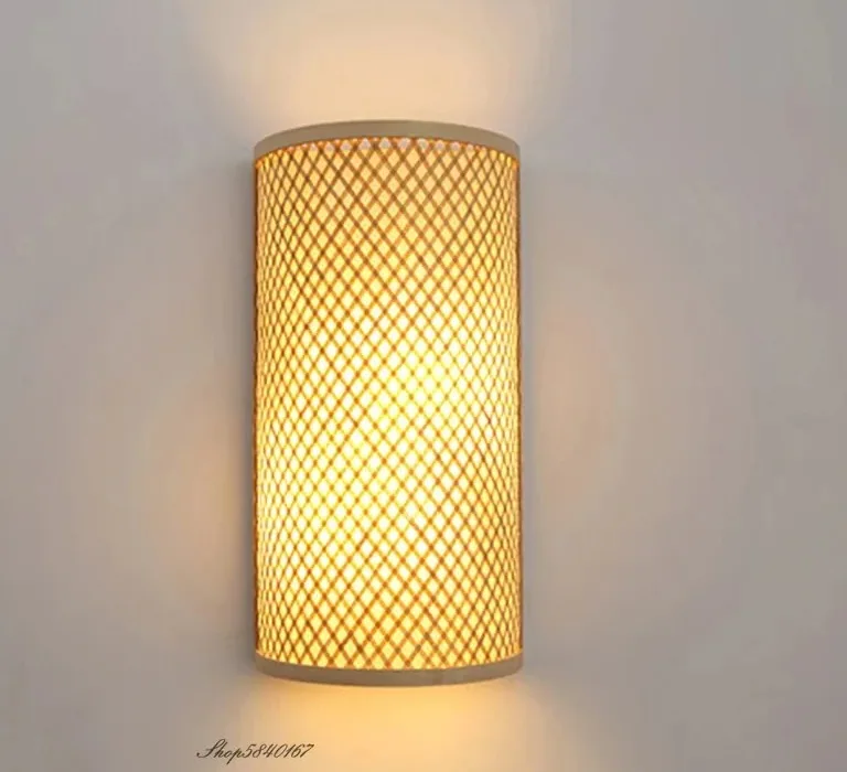 Applique murale bambou demi-cercle LED rétro