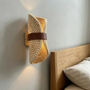 Applique murale rotin tressé G9 lumière chaude