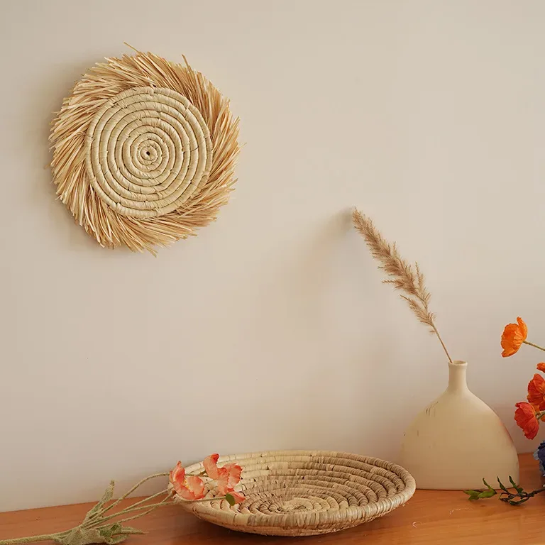Applique murale rotin vert clair tressée Boho – Image 4