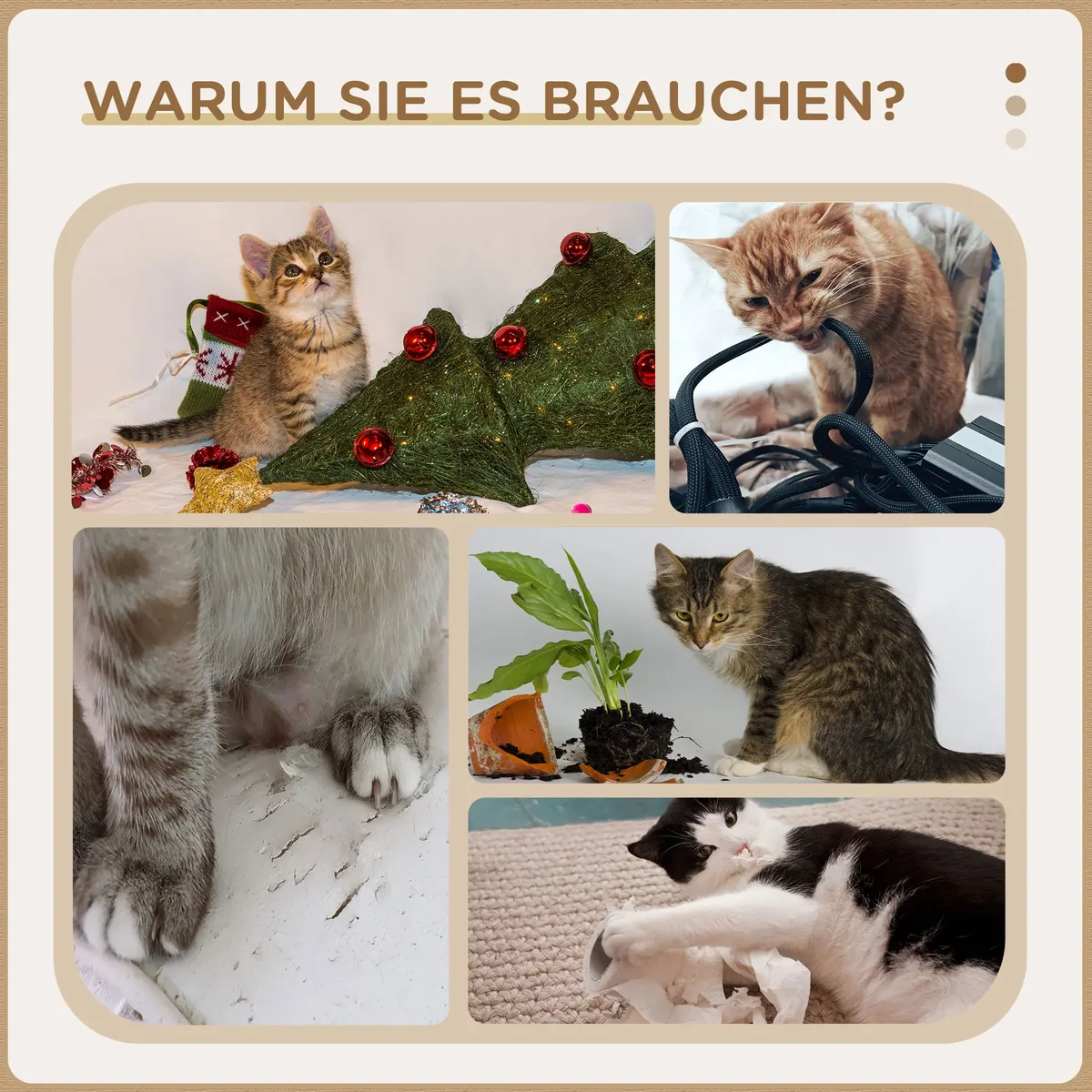 Arbre à chat rotin trois niveaux avec hamac – Image 2
