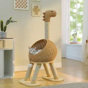 Arbre à chat rotin trois niveaux avec sisal