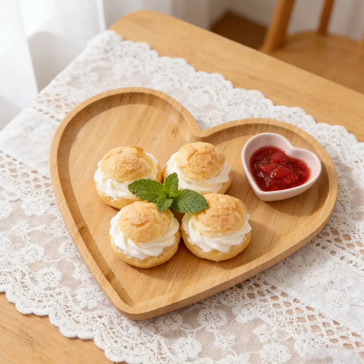 Assiette bambou en cœur pour apéritif et charcuterie – Image 2