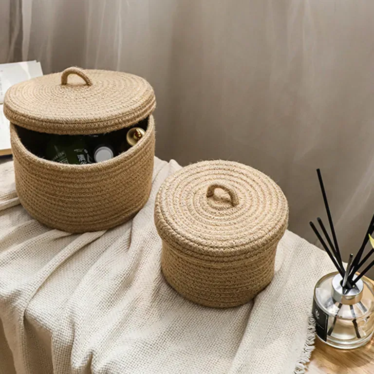 Boîte de rangement tissée en jute S 12,5x16 cm – Image 2