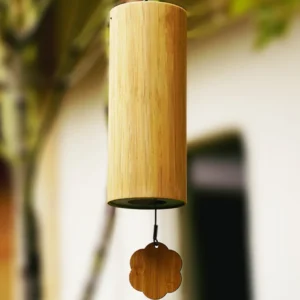 Carillon éolien bambou fait main pour jardin