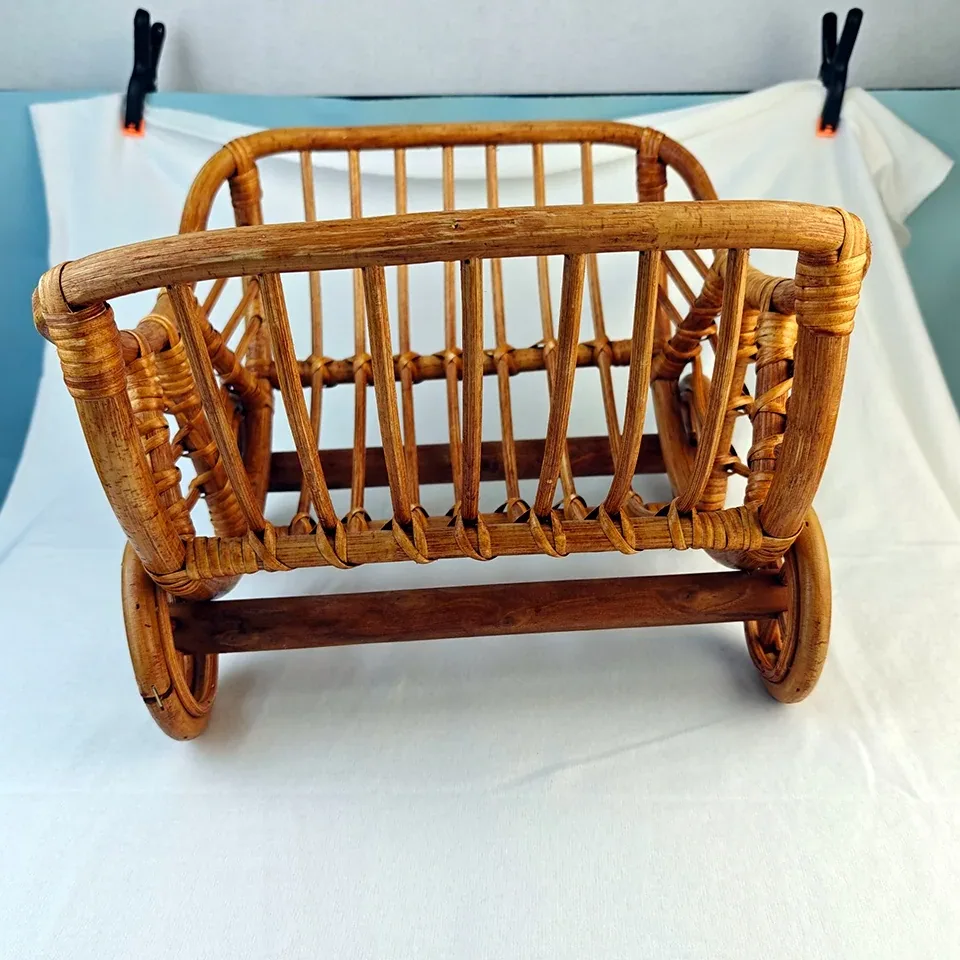 Chaise berceau rotin pour nouveau-né en bambou – Image 3