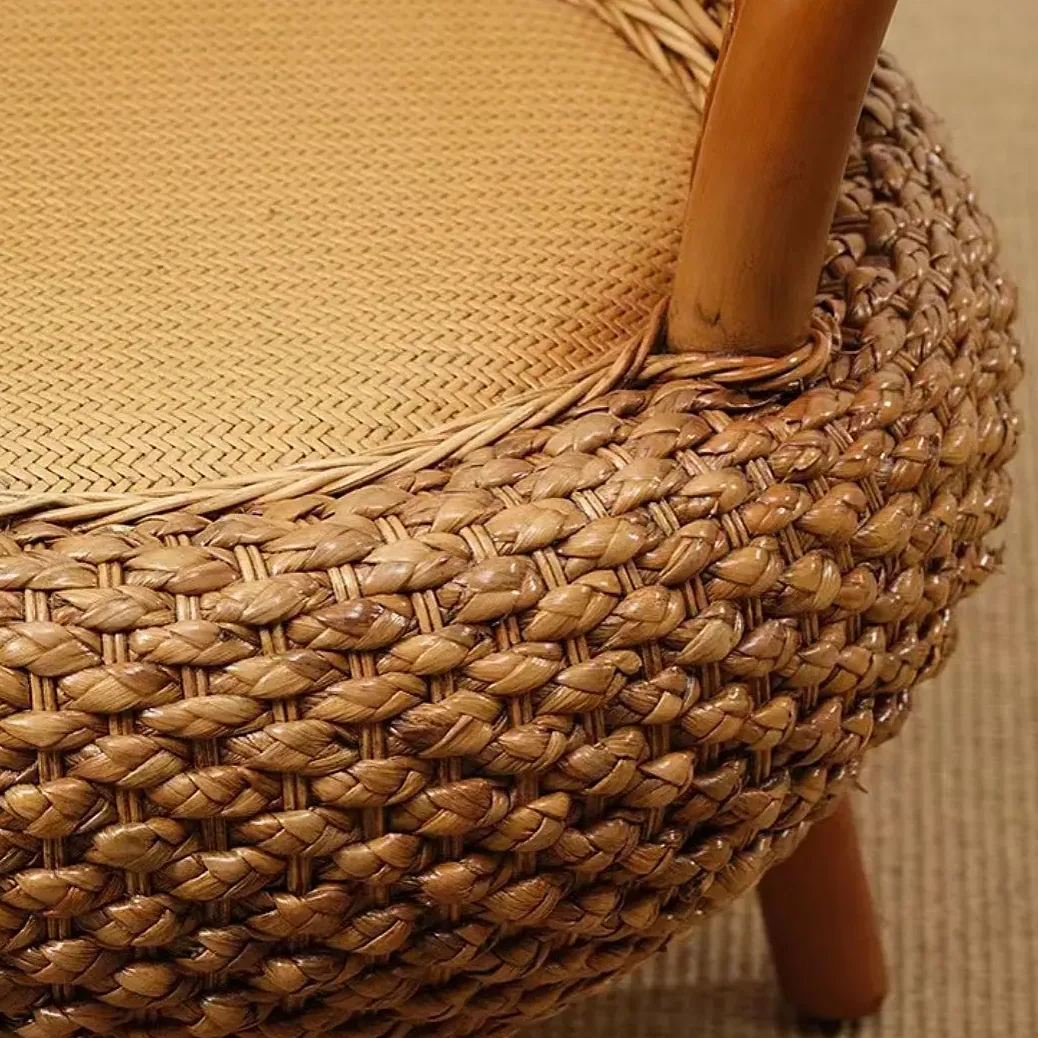Chaise de balcon en rotin tressé au dossier simple – Image 4