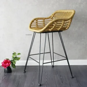 Chaise de bar en rotin moderne pour îlot
