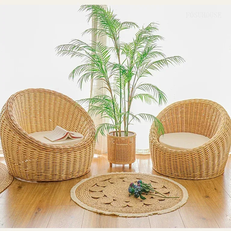 Chaise de jardin rotin respirante avec coussin – Image 3