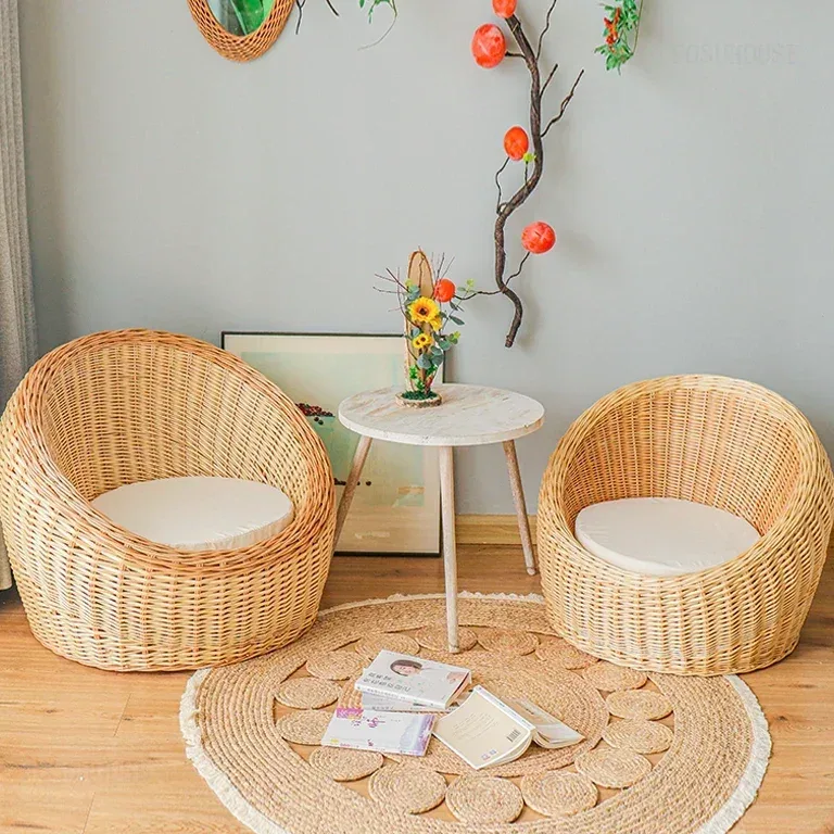 Chaise de jardin rotin respirante avec coussin – Image 4