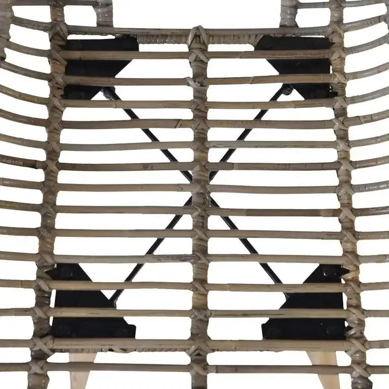 Chaise en rotin naturel à pieds en bois – Image 5