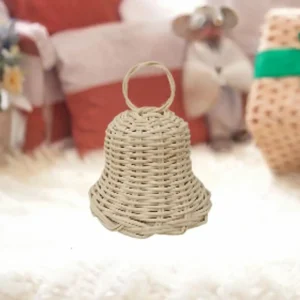 Clochettes rattan tissées main pour décoration de Noël
