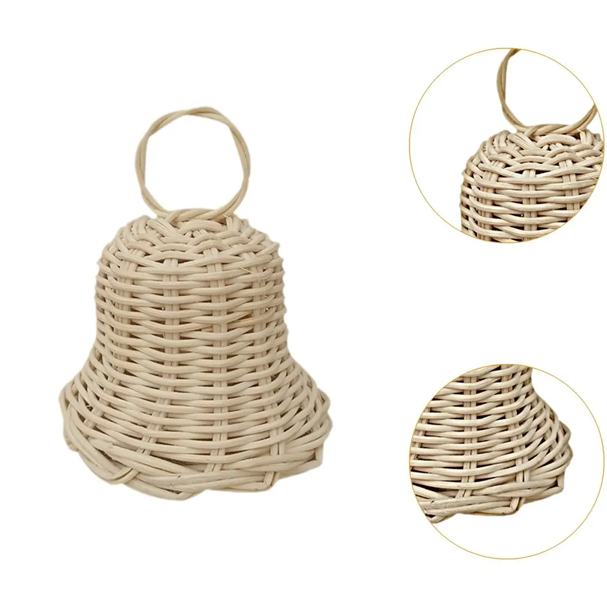 Clochettes rattan tissées main pour décoration de Noël – Image 4