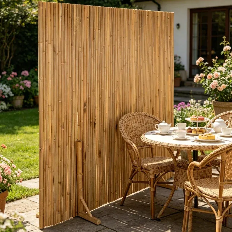 Clôture en bambou 180 x 170 cm pour jardin – Image 2