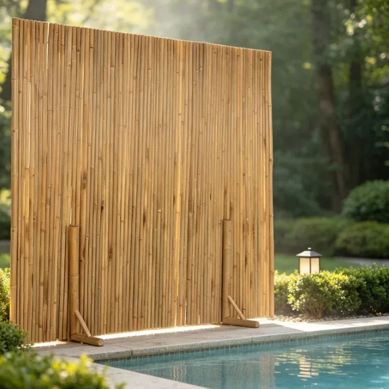 Clôture en bambou 180 x 170 cm pour jardin – Image 3