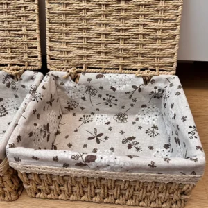 Coffre de rangement en rotin tressé pliable