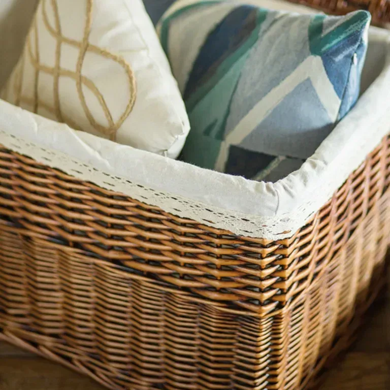 Coffre rotin naturel 50 L avec couvercle sculpté – Image 5