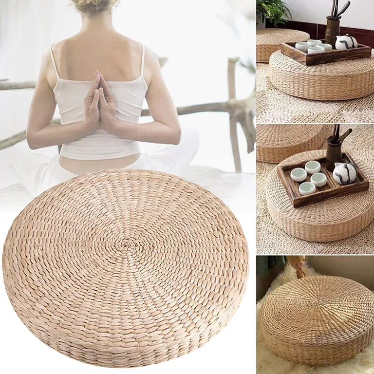 Coussin de chaise en paille tissée, rembourré coton – Image 4