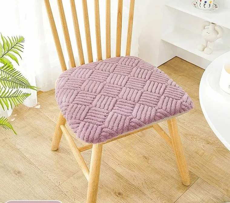 Coussin de chaise ovale en peluche 40x43 cm – Image 4