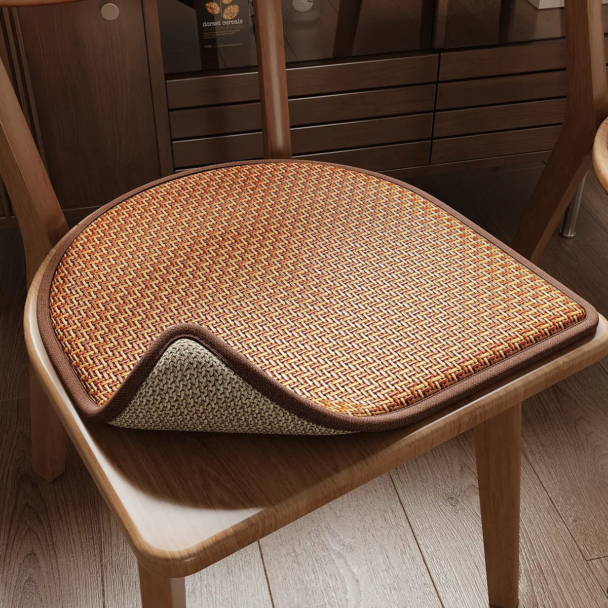 Coussin de chaise rotin en fer à cheval respirant – Image 2