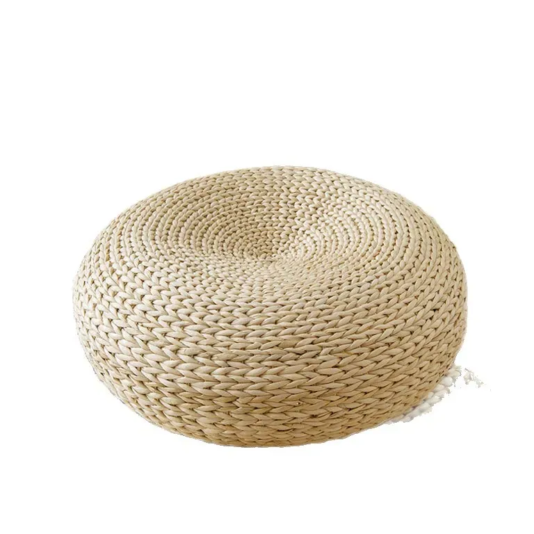 Coussin de méditation en paille tressée, futon épais – Image 3