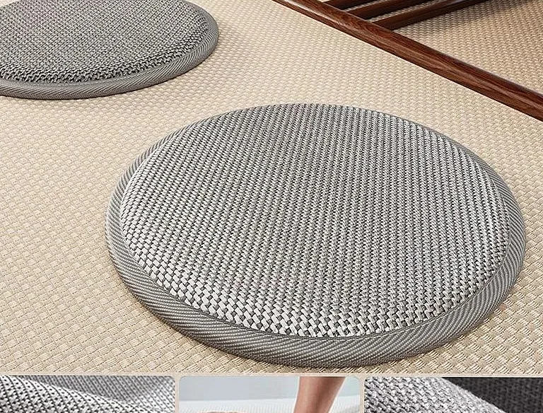Coussin de sol rond en rotin épais pour méditation – Image 5