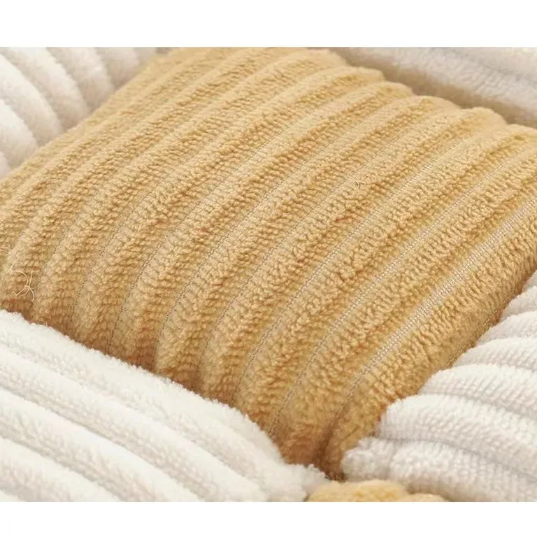 Coussin épais velours côtelé pour chaise et tatami – Image 4