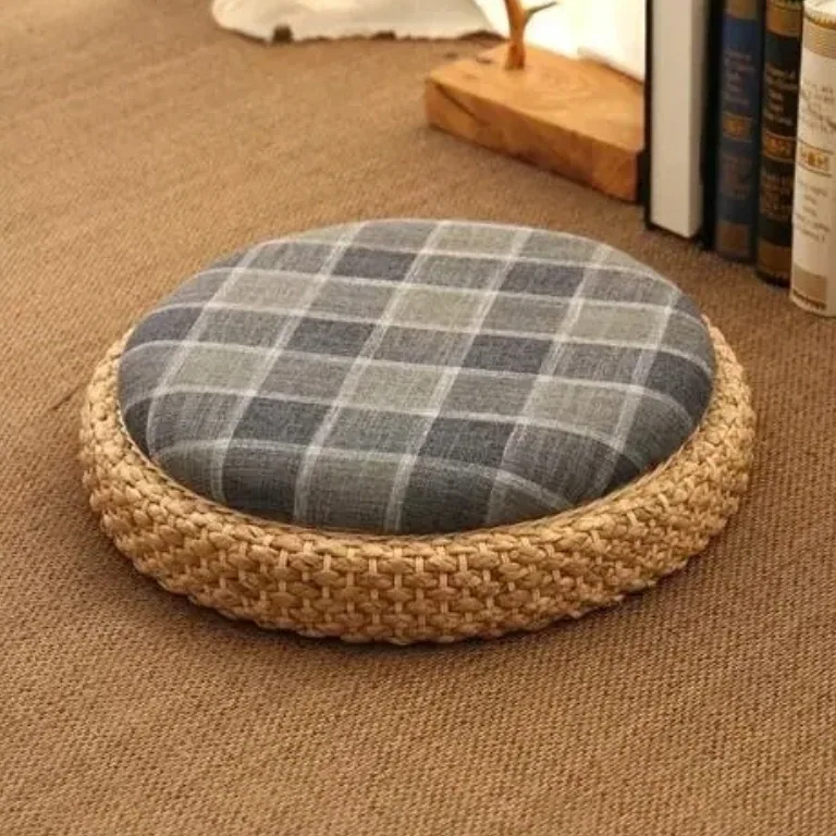 Coussin rotin pour tabouret de méditation style japonais – Image 5