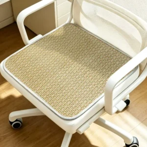 Coussin siège en soie glacée pour chaise rotin