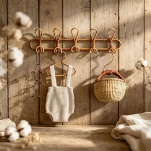 Crochet mural en rotin pour chambre d'enfant