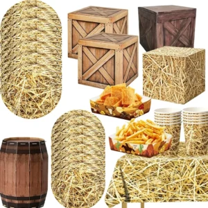 Décorations de paille style cowboy pour fête