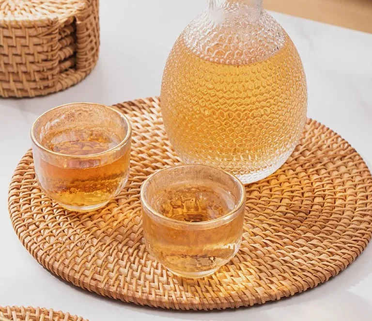 Dessous de verre ronds en rotin tressé pour automne – Image 3