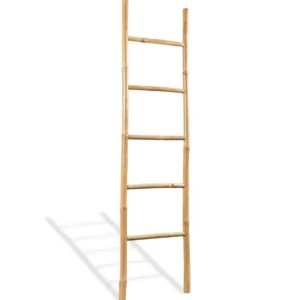 Échelle porte-serviettes bambou 5 poignées 150 cm