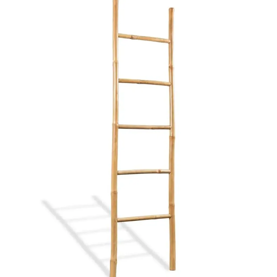 Échelle porte-serviettes bambou 5 poignées 150 cm