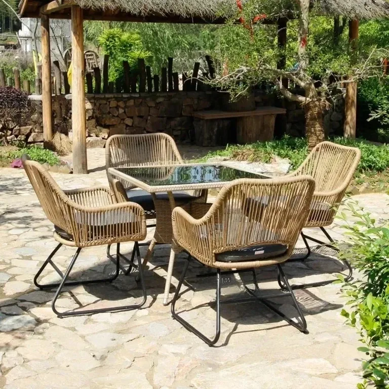 Ensemble lounge rotin pour terrasse et jardin – Image 2