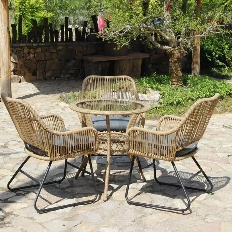 Ensemble lounge rotin pour terrasse et jardin – Image 3