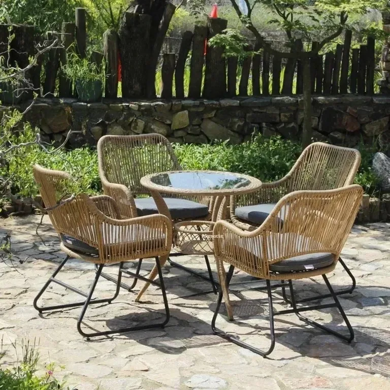 Ensemble lounge rotin pour terrasse et jardin – Image 5