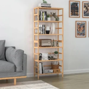 Étagère bambou 6 niveaux modulable pour intérieur