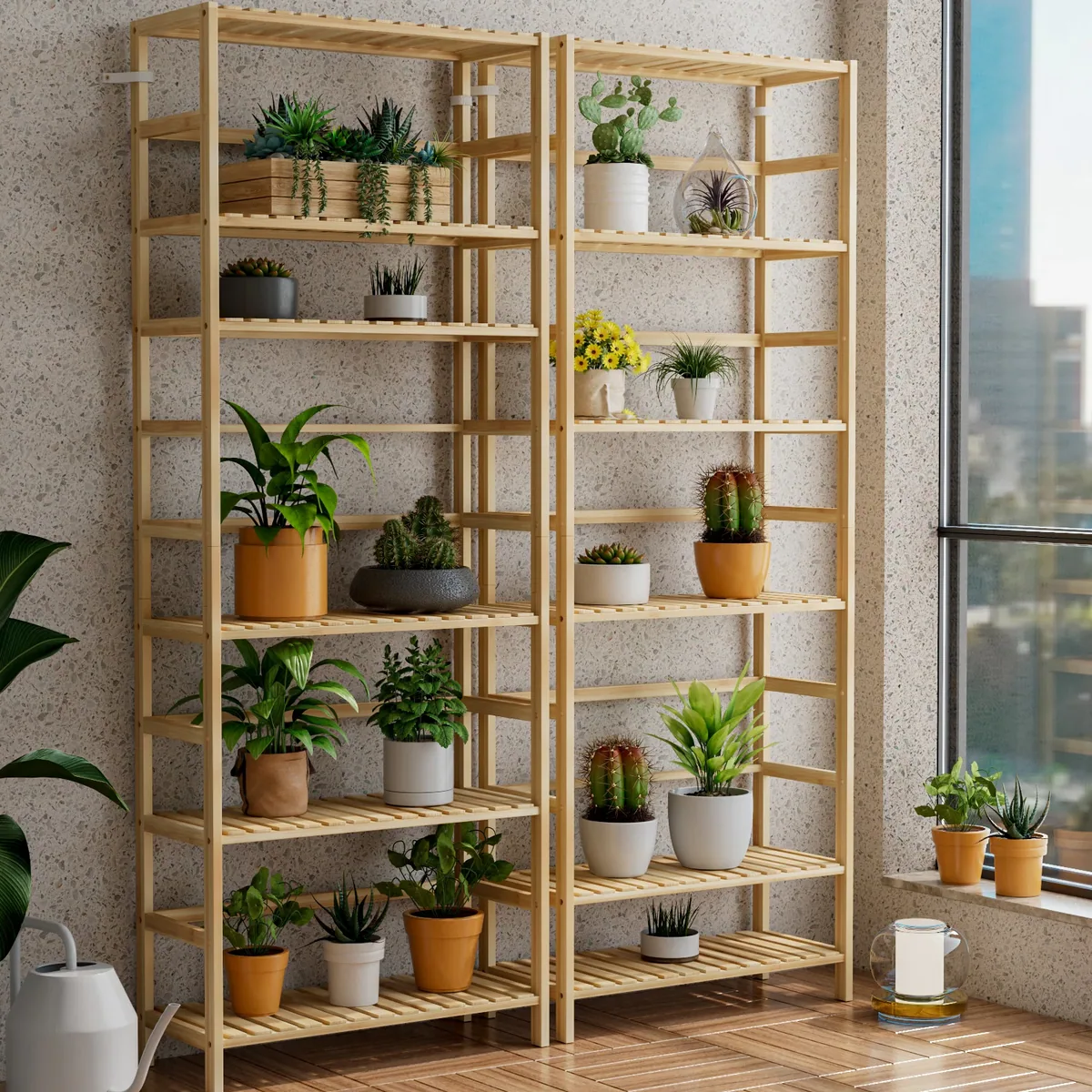 Étagère bambou 6 niveaux modulable pour intérieur – Image 3