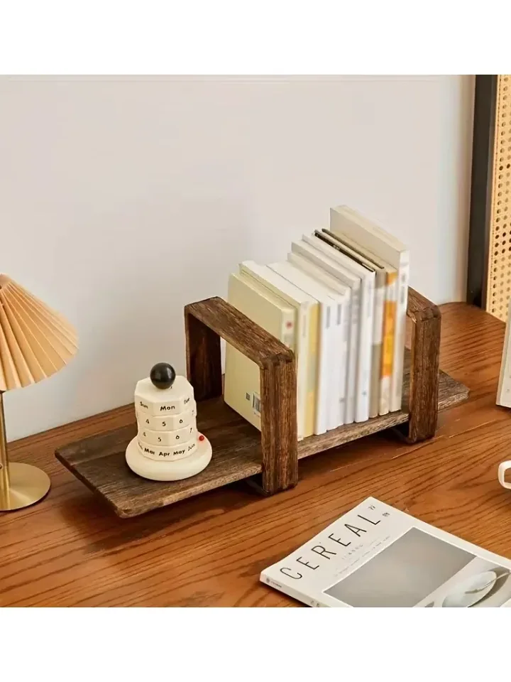 Étagère de bureau en bambou compacte pour rangement – Image 2