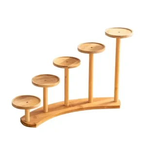 Étagère en bambou multi-niveaux T1 pour bureau et plantes
